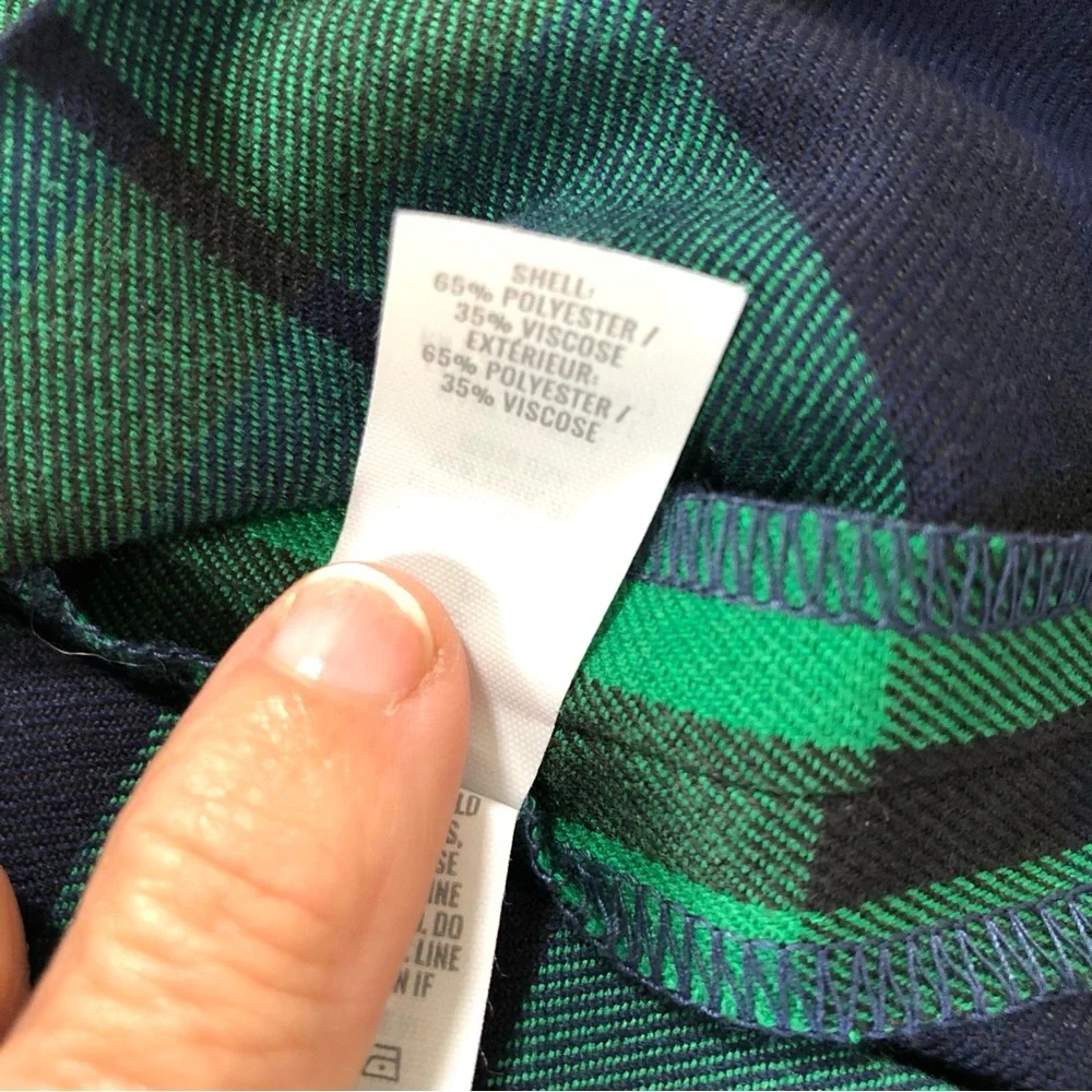 Aerie Green Navy Plaid Pleated Mini Skirt Small